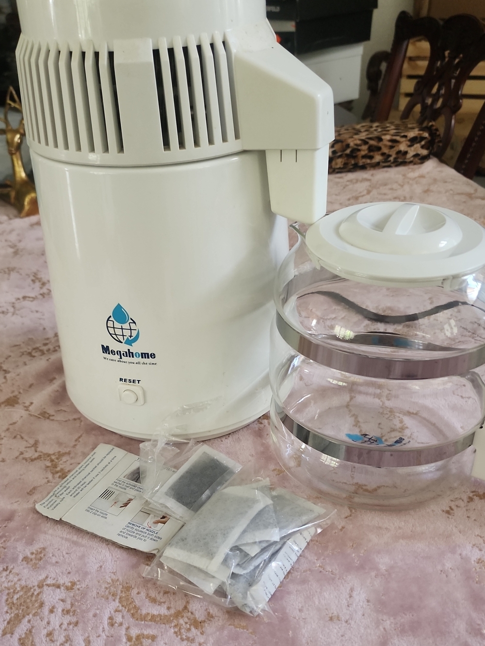 MEGAHOME | Countertop Water Distiller, White, Glass Collection